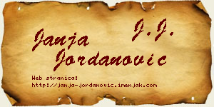 Janja Jordanović vizit kartica